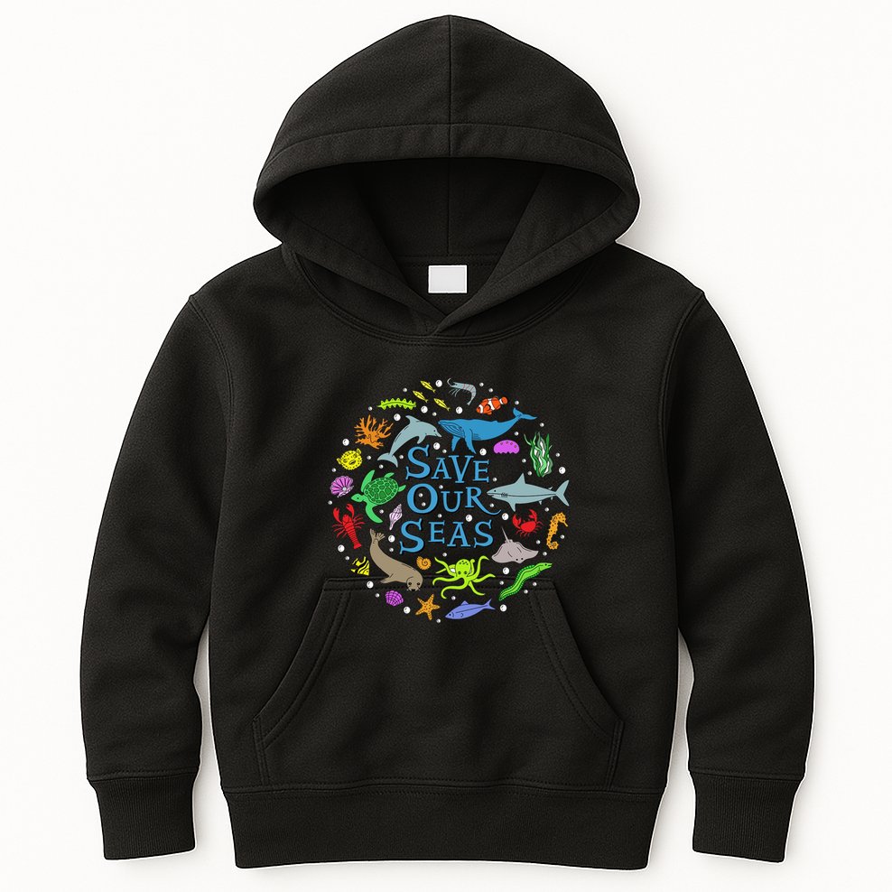 Save Our Oceans Seas Sea Creatures Sea Animals Protect Kids Hoodie