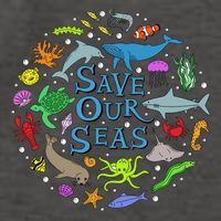 Save Our Oceans Seas Sea Creatures Sea Animals Protect Vector Backpack