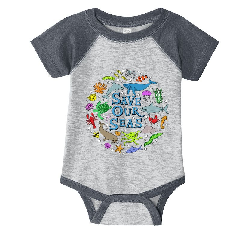 Save Our Oceans Seas Sea Creatures Sea Animals Protect Infant Baby Jersey Bodysuit