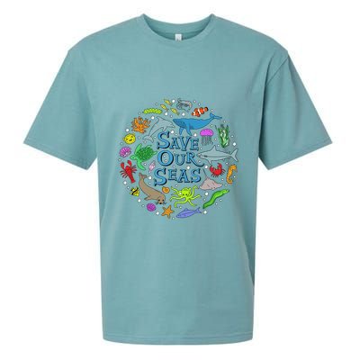 Save Our Oceans Seas Sea Creatures Sea Animals Protect Sueded Cloud Jersey T-Shirt