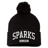 Sparks Oklahoma Ok Vintage Athletic Sports Design Pom Pom 12in Knit Beanie