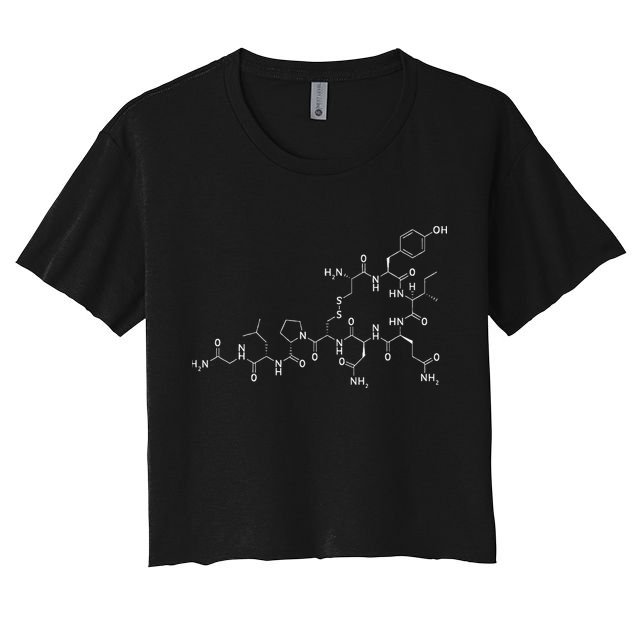 Structure Of Oxytocin Chemical Molecule Chemistry Women's Crop Top Tee