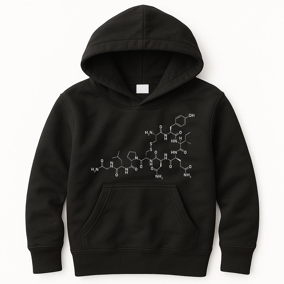 Structure Of Oxytocin Chemical Molecule Chemistry Kids Hoodie