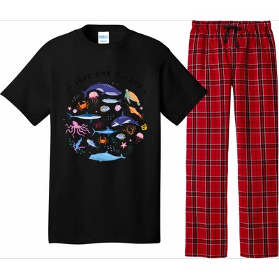 Save Our Oceans Seas Sea Creatures Sea Animals Protect Pajama Set