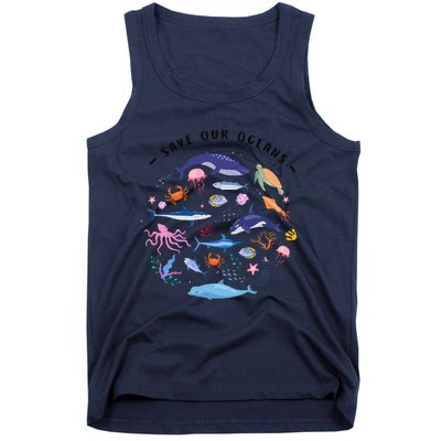 Save Our Oceans Seas Sea Creatures Sea Animals Protect Tank Top