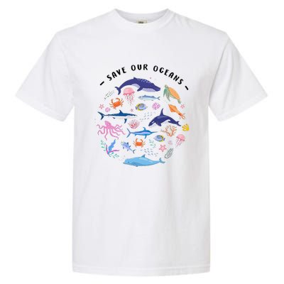 Save Our Oceans Seas Sea Creatures Sea Animals Protect Garment-Dyed Heavyweight T-Shirt