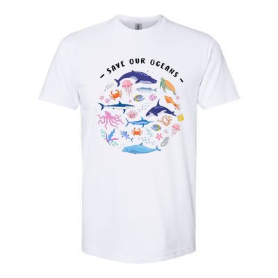 Save Our Oceans Seas Sea Creatures Sea Animals Protect Softstyle CVC T-Shirt