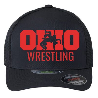 State Of Ohio Wrestling Freestyle Wrestler Gear Sports Flexfit Unipanel Trucker Cap