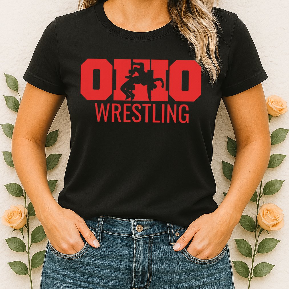 State Of Ohio Wrestling Freestyle Wrestler Gear Sports Womens T-Shirt