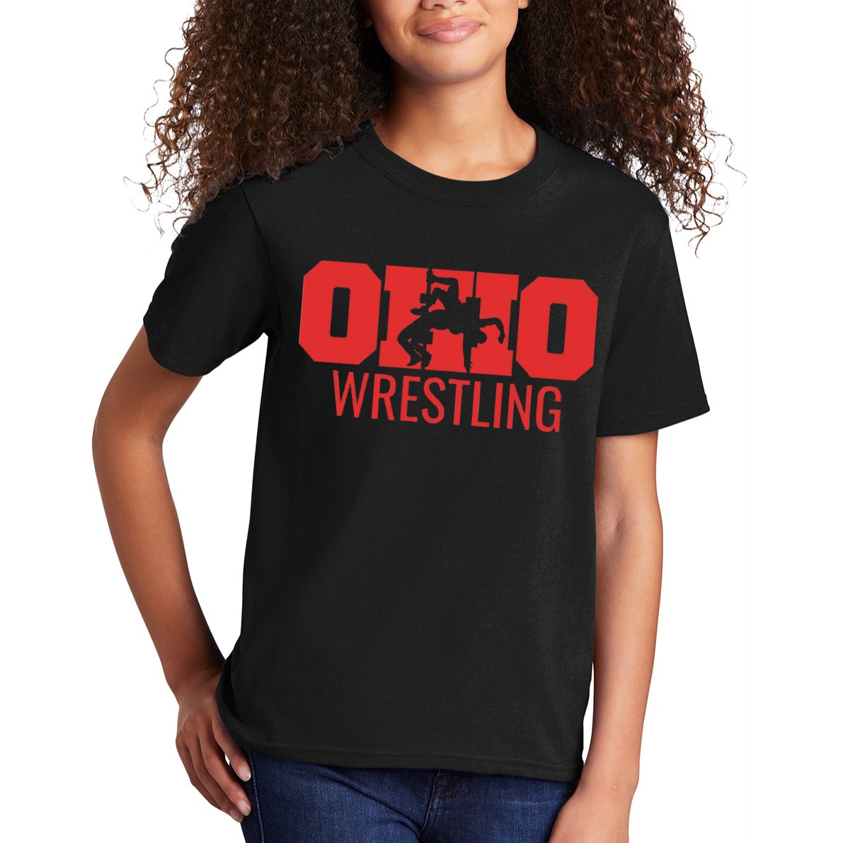 State Of Ohio Wrestling Freestyle Wrestler Gear Sports Kids T-Shirt