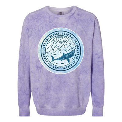 Save Our Oceans Conservation And Preservation Shark Love Great Gift Colorblast Crewneck Sweatshirt