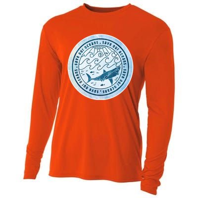 Save Our Oceans Conservation And Preservation Shark Love Great Gift Cooling Performance Long Sleeve Crew