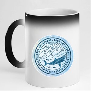 Save Our Oceans Conservation And Preservation Shark Love Great Gift 11oz Black Color Changing Mug