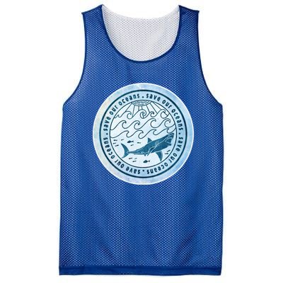 Save Our Oceans Conservation And Preservation Shark Love Great Gift Mesh Reversible Basketball Jersey Tank