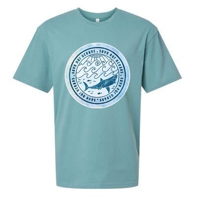 Save Our Oceans Conservation And Preservation Shark Love Great Gift Sueded Cloud Jersey T-Shirt