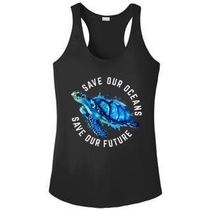 Save Our Oceans Turtle Earth Day Pro Environment Conservancy Ladies PosiCharge Competitor Racerback Tank