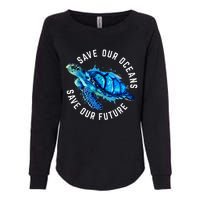 Save Our Oceans Turtle Earth Day Pro Environment Conservancy Womens California Wash Sweatshirt