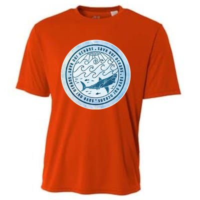 Save Our Oceans Conservation And Preservation Shark Love Gift Cooling Performance Crew T-Shirt