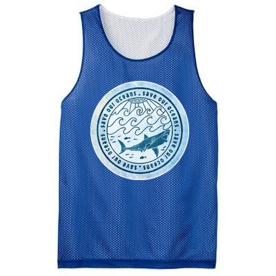 Save Our Oceans Conservation And Preservation Shark Love Gift Mesh Reversible Basketball Jersey Tank