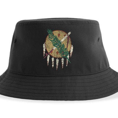 STATE OF OKLAHOMA FLAG OSAGE NATION SHIELD Sustainable Bucket Hat