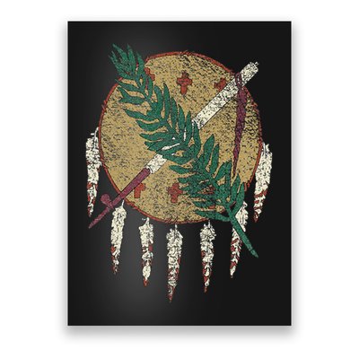 STATE OF OKLAHOMA FLAG OSAGE NATION SHIELD Poster
