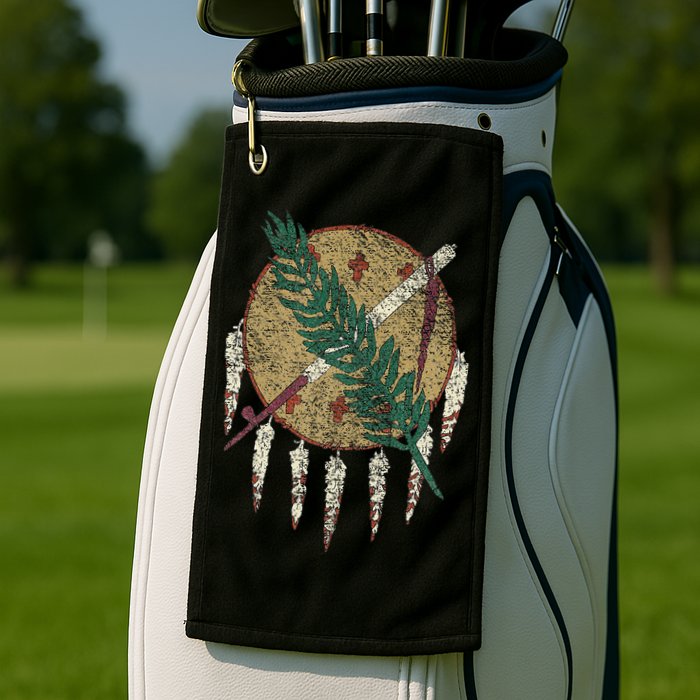 STATE OF OKLAHOMA FLAG OSAGE NATION SHIELD Golf Towel