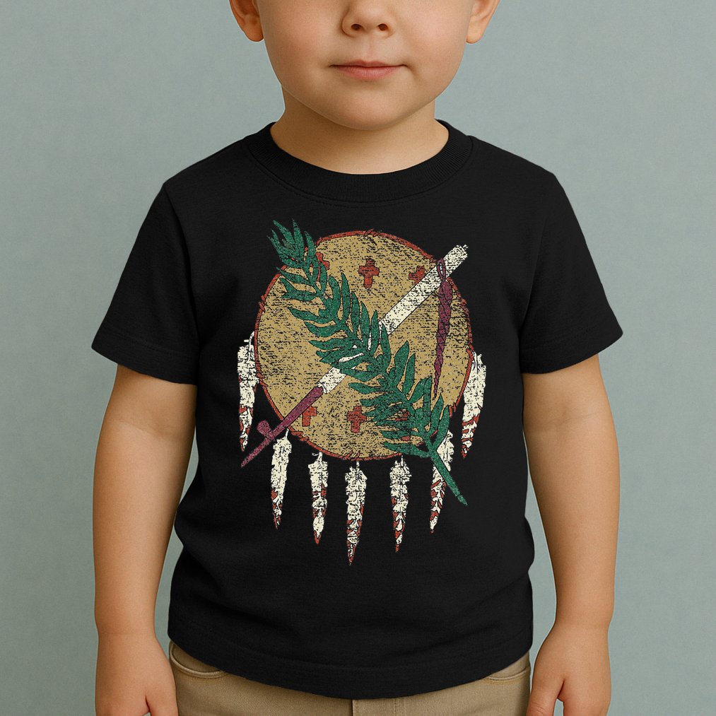 STATE OF OKLAHOMA FLAG OSAGE NATION SHIELD Toddler T-Shirt