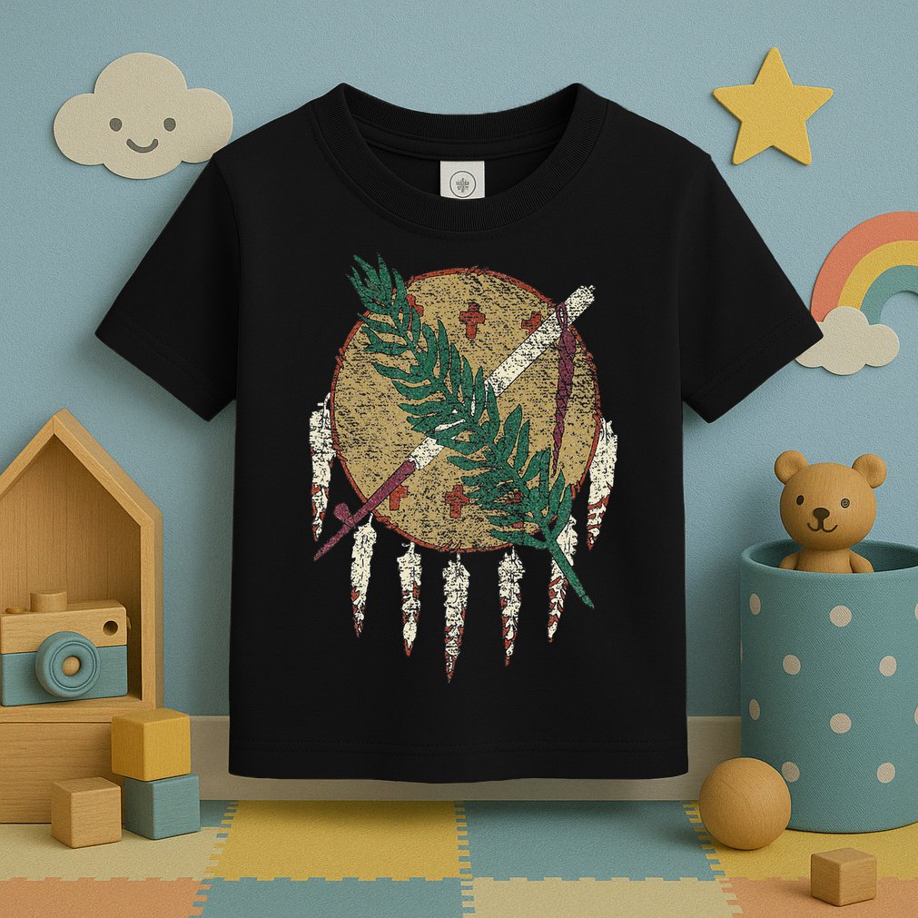 STATE OF OKLAHOMA FLAG OSAGE NATION SHIELD Toddler T-Shirt