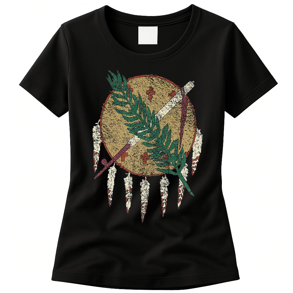 STATE OF OKLAHOMA FLAG OSAGE NATION SHIELD Womens T-Shirt