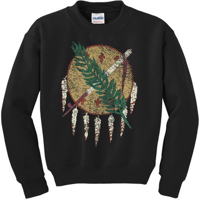 STATE OF OKLAHOMA FLAG OSAGE NATION SHIELD Kids Sweatshirt