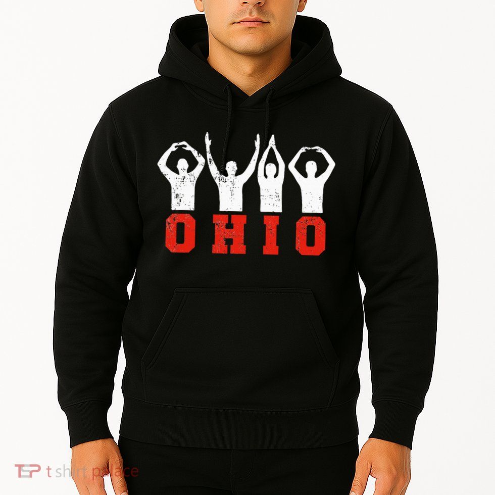 State Of Ohio Ohioan OH Trendy Distressed Hoodie