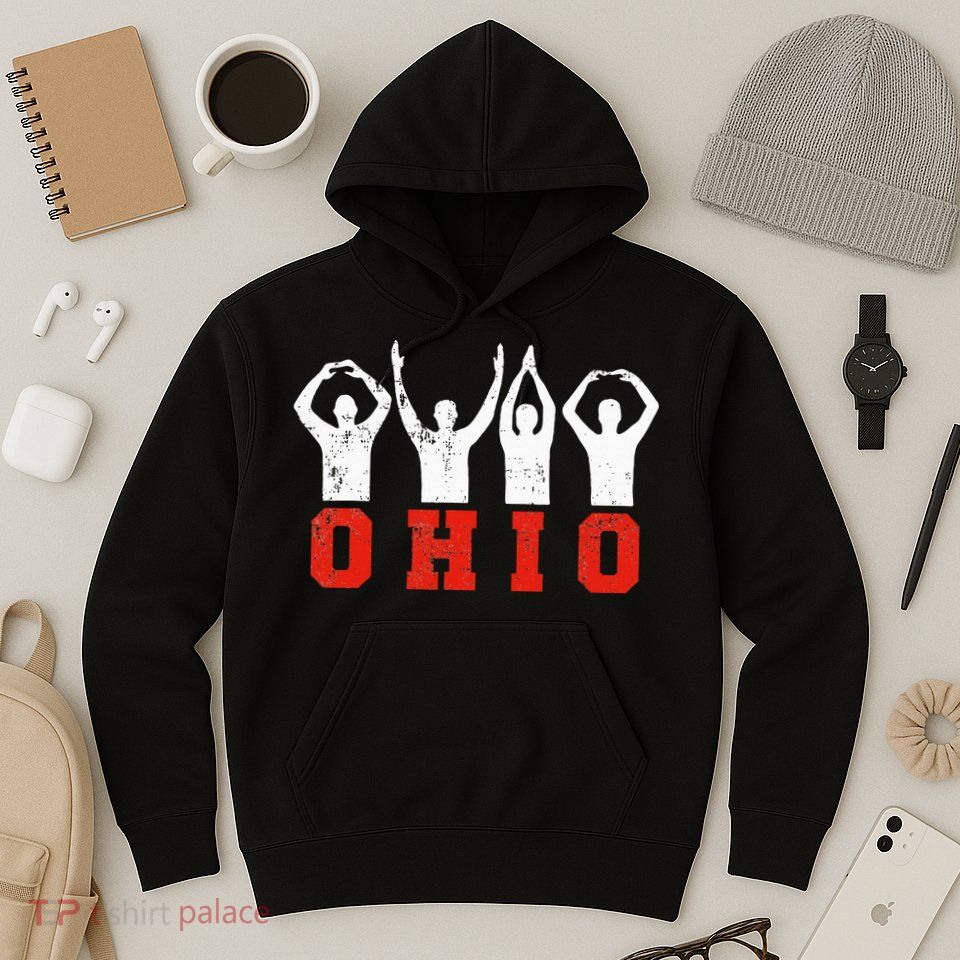 State Of Ohio Ohioan OH Trendy Distressed Hoodie
