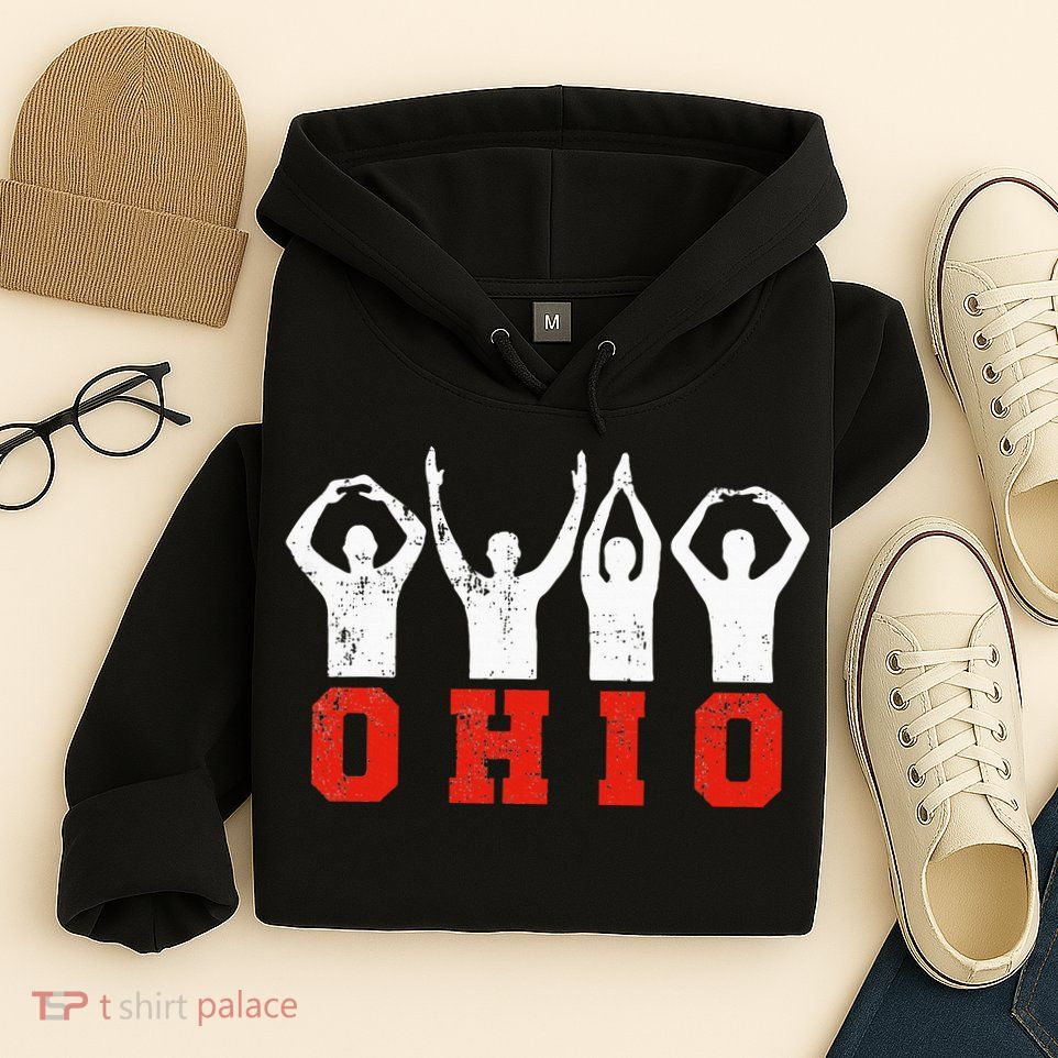 State Of Ohio Ohioan OH Trendy Distressed Hoodie