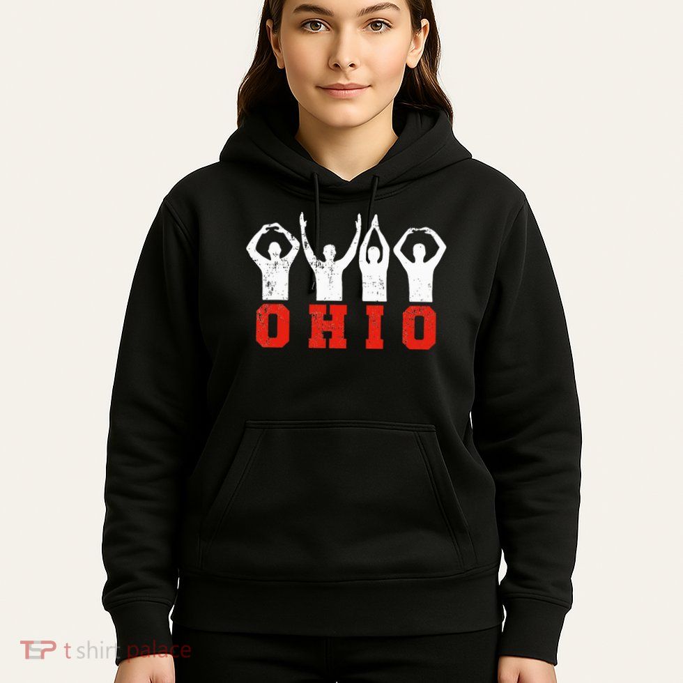 State Of Ohio Ohioan OH Trendy Distressed Hoodie