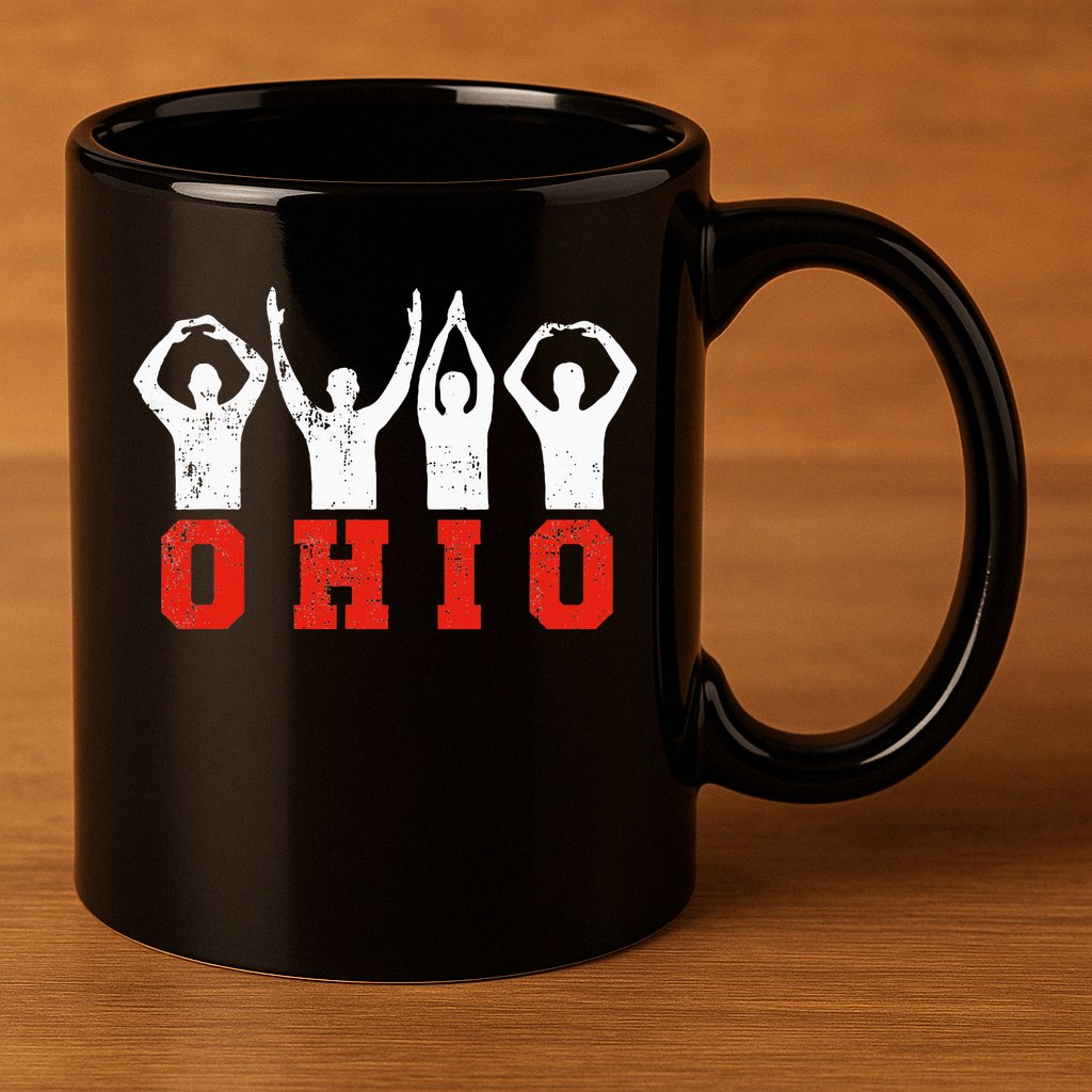 State Of Ohio Ohioan OH Trendy Distressed 11oz C Handle Ceramic Mug
