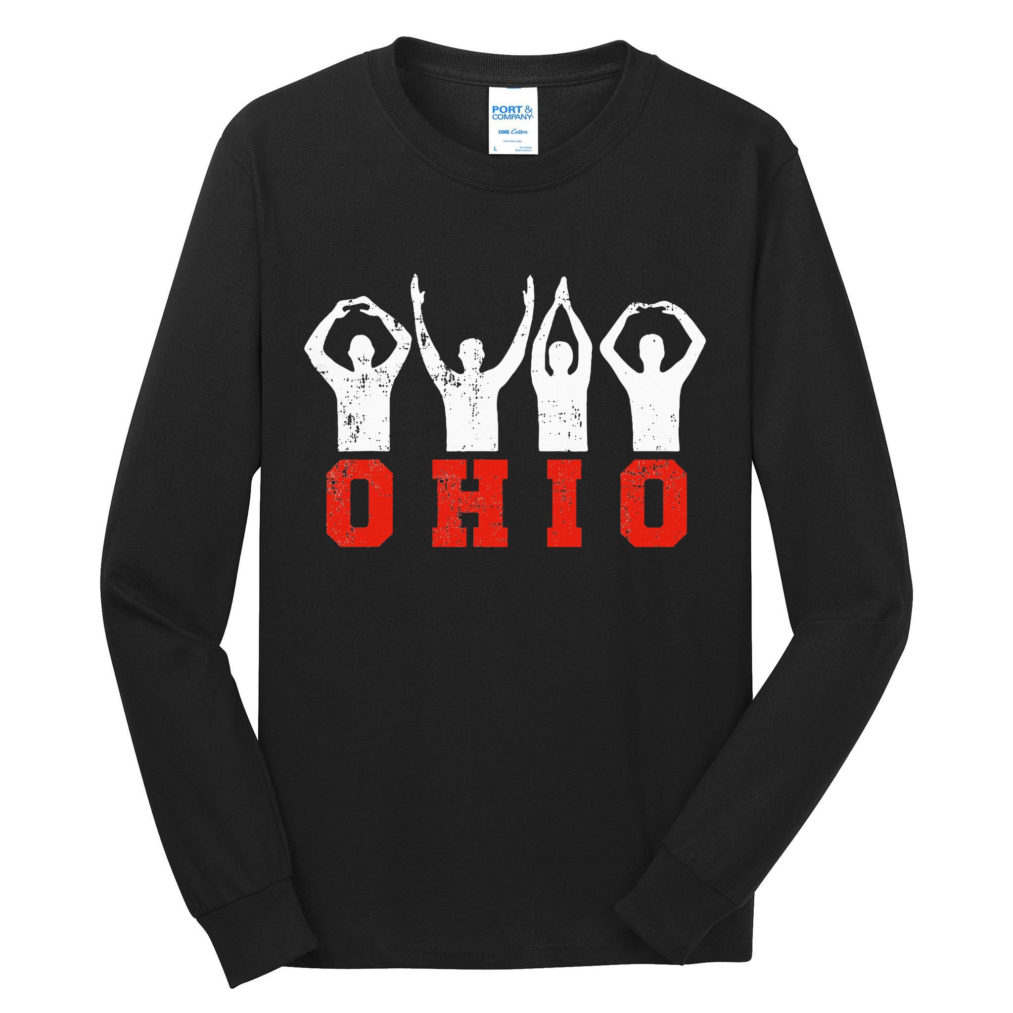 State Of Ohio Ohioan OH Trendy Distressed Tall Long Sleeve T-Shirt