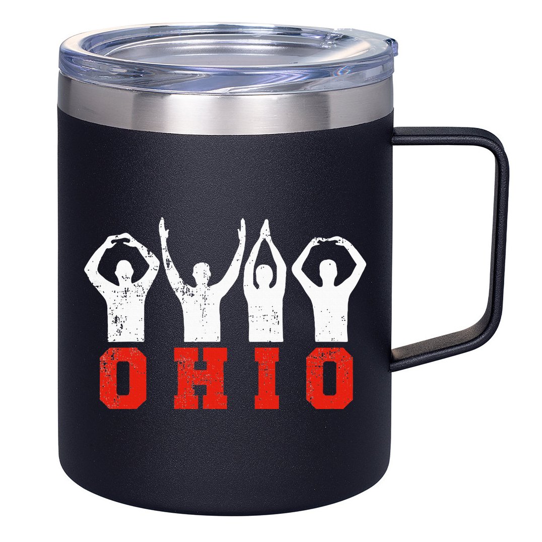 State Of Ohio Ohioan OH Trendy Distressed 12oz Stainless Steel Coffee Mug