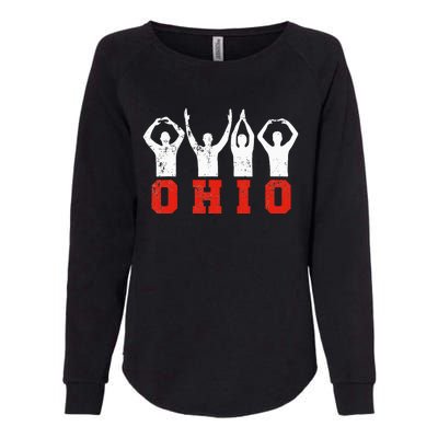 State Of Ohio Ohioan OH Trendy Distressed Womens California Wash Sweatshirt