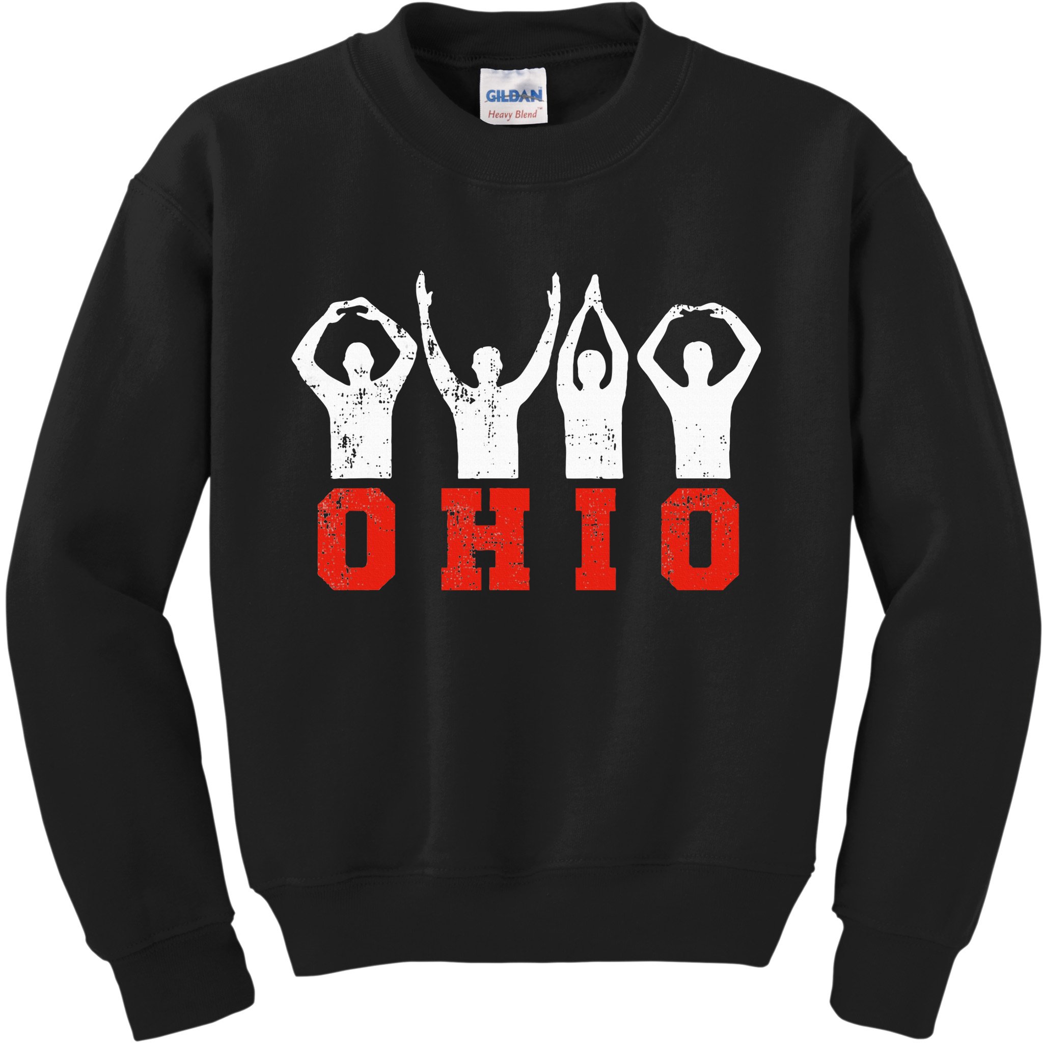 State Of Ohio Ohioan OH Trendy Distressed Kids Sweatshirt