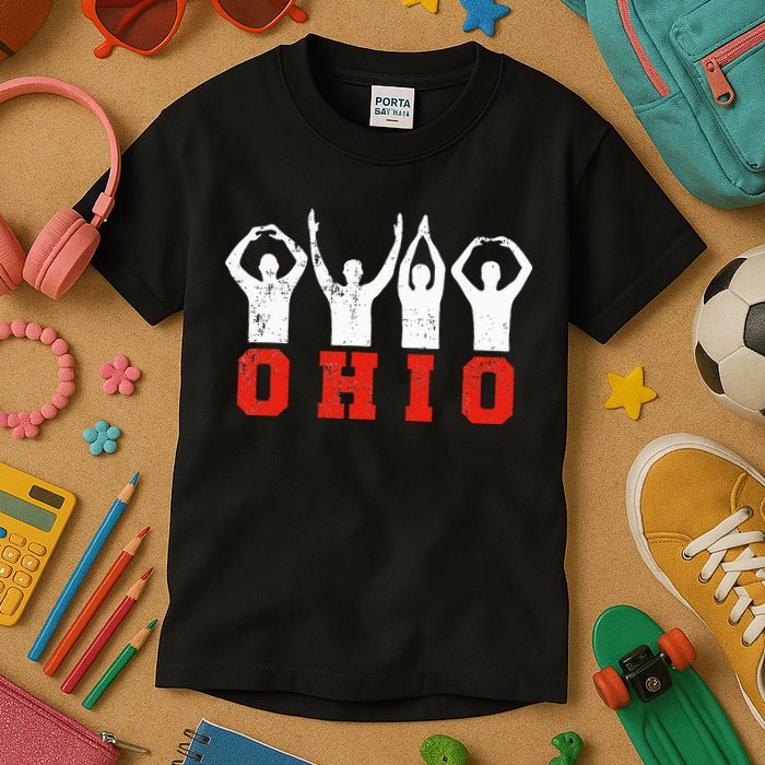 State Of Ohio Ohioan OH Trendy Distressed Kids T-Shirt