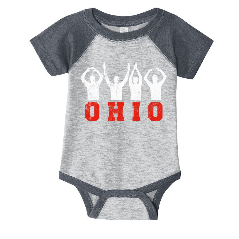 State Of Ohio Ohioan OH Trendy Distressed Infant Baby Jersey Bodysuit