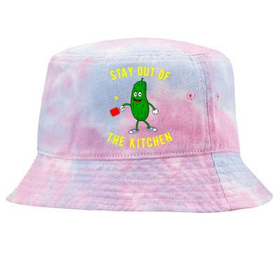 Stay Out Of The Kitchen Funny Pickleball Dink Graphic Gift Tie-Dyed Bucket Hat