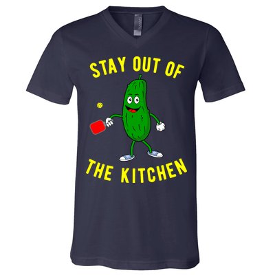 Stay Out Of The Kitchen Funny Pickleball Dink Graphic Gift V-Neck T-Shirt