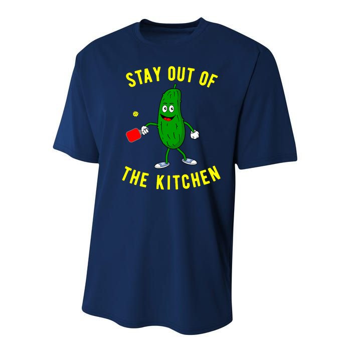 Stay Out Of The Kitchen Funny Pickleball Dink Graphic Gift Youth Performance Sprint T-Shirt