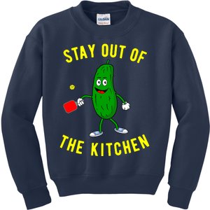 Stay Out Of The Kitchen Funny Pickleball Dink Graphic Gift Kids Sweatshirt