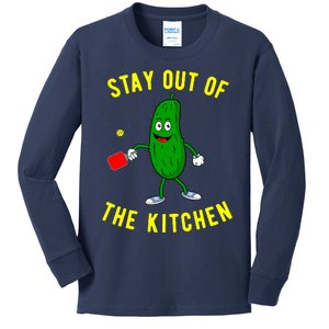 Stay Out Of The Kitchen Funny Pickleball Dink Graphic Gift Kids Long Sleeve Shirt