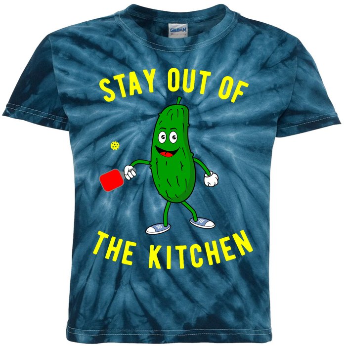 Stay Out Of The Kitchen Funny Pickleball Dink Graphic Gift Kids Tie-Dye T-Shirt