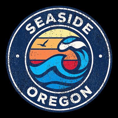 Seaside Oregon Or Vintage Nautical Waves T-Shirt