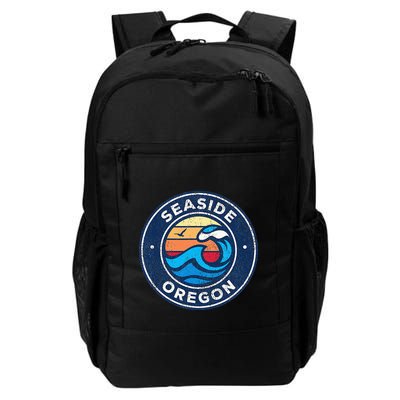 Seaside Oregon Or Vintage Nautical Waves Backpack