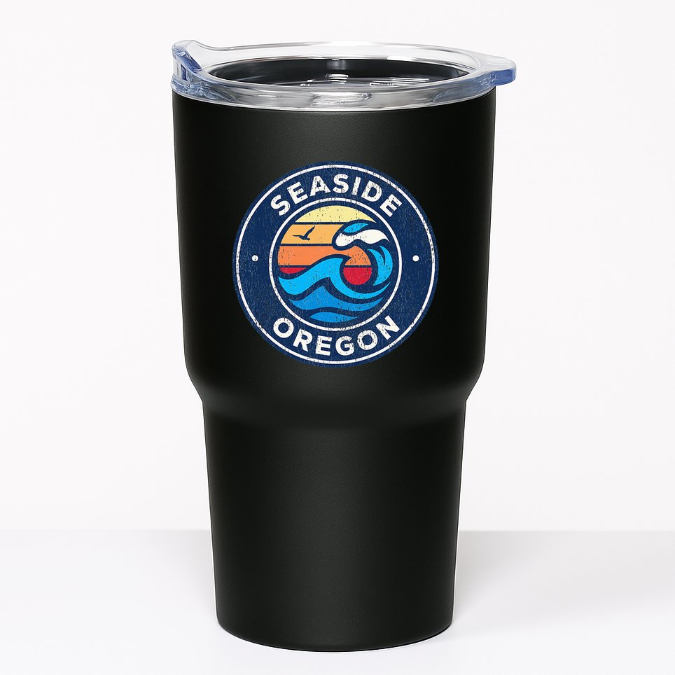 Seaside Oregon Or Vintage Nautical Waves Tumbler